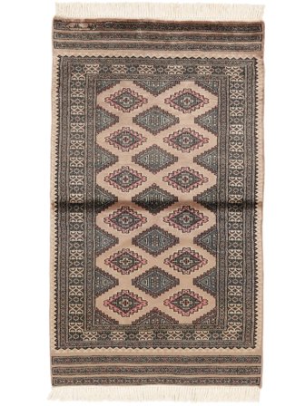 Pakistan Bokhara 3Ply Tæppe 97X161 Brun/Sort Uld, Pakistan Carpetvista