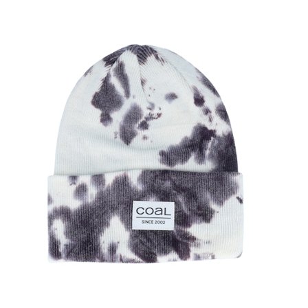 Coal - The Standard Black/White Tie Dye Cuff Cuff Black Beanie - @ Hatstore