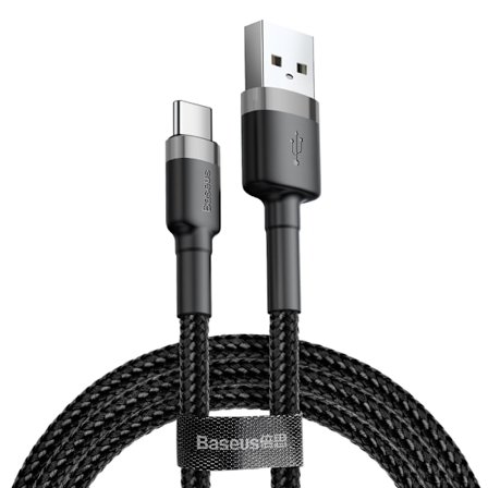 Baseus Cafule USB till USB-C Kabel, 3A, 1m - Grå/Svart