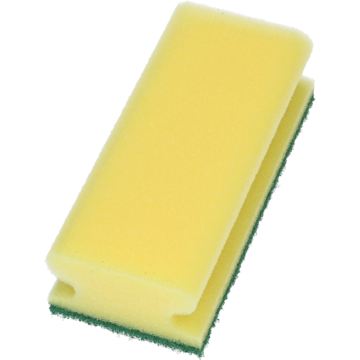 RENGJØRINGSVAMP GRØNN/GUL 10-P