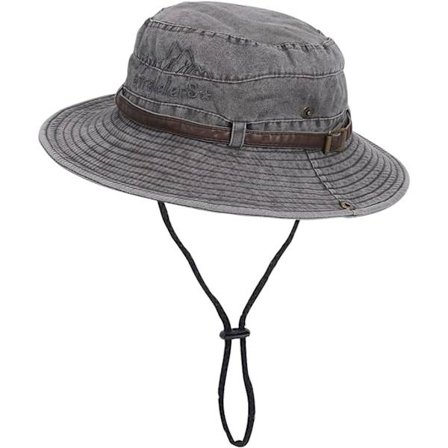 Men Foldable Sun Hat Safari Hat Anti UV Outdoor Mountaineering Travel Hat Fisherman Cap Bucket Hat,Grå