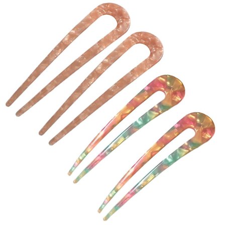 4 st franska U-formade hårnålar, U-formade hårklämmor U-pinnar för kvinnor flickor frisyrer