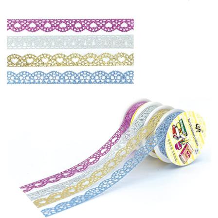 Hjørneklistremerke Frosted Lace Pattern Fargerik Dekorativ Tape Bildemontering Foto Dekorativ Klistremerke For Diy Fotoalbum/skrapbok/dagbok/