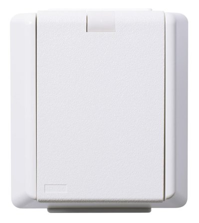 Elko EKO07475 Vägguttag renvit, 1-vägs, IP44 Inte låsbar, Strömbrytare & vägguttag