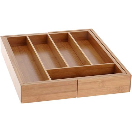 Utvidbar bestikkskuff i bambus 33,5 x 28 cm-45 cm