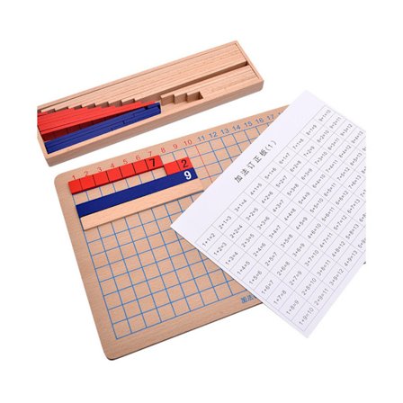 Träbräde för addition och subtraktion i färger för barn