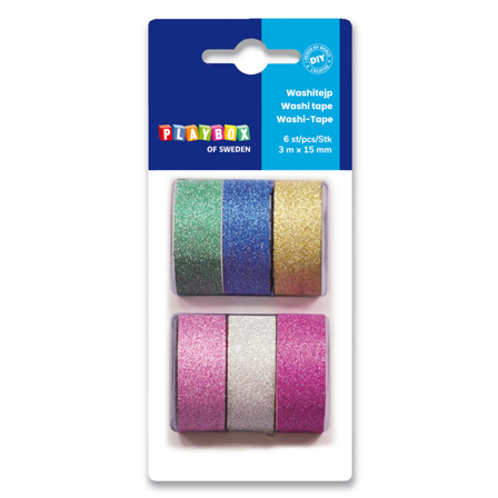 Playbox Washitejp Glitter 6-pack
