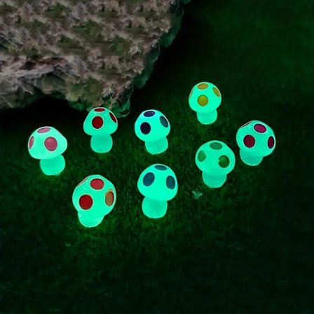 Glow-in-the-Dark Miniatyr Fe Trädgård Tillbehör, Djur, Miniatyr Landskap Dekoration DIY Kit, Miljövänlig Harts Dekoration (E 16 Stycken)