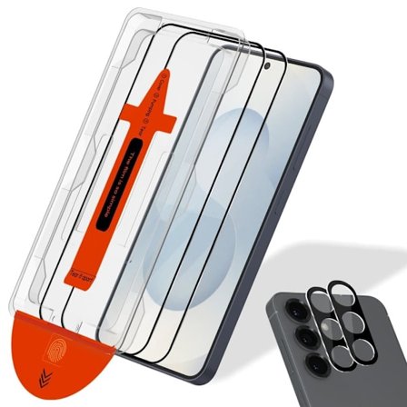 Samsung Galaxy S25 Skärmskydd 2-pack & Linsskydd 2-pack - Härdat Glas | [Automatisk Installation] - Bubbelfritt