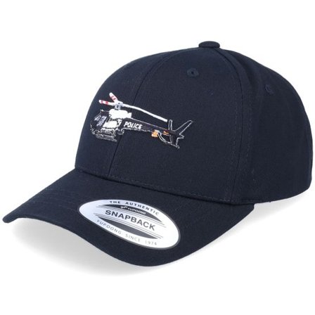 Kiddo Cap - Svart adjustable Keps - Kids Police Helicopter Black Adjustable @ Hatstore