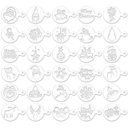 30 stk. kageskabeloner stencils kaffestenciler genanvendelige maleri kageskabelon skabeloner prægningsforme