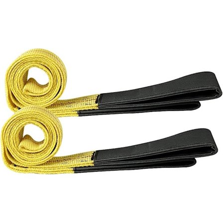 2 stk. 1m Heavy Duty Polyester Løftestropper, 9000lbs Maks. Brudstyrke