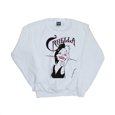 Disney Boys Cruella De Vil Evil Smile Sweatshirt 9-11 år Vit
