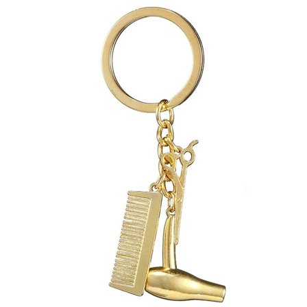 Kampaamokorujen avaimenperä salonkihenkilökunnalle, hiustenkuivaaja sakset kampa viehätys riipus trendikkäällä muotoilulla ja monipuolisella käytöllä,