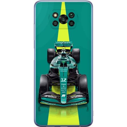 Yhteensopiva Puhelinkuori Xiaomi Xiaomi Poco X3 Pro Aston Martinin Formula 1 -auto vihreässä kilpailumuotoilussa, jossa on moderni studiosentuntma