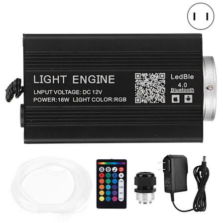 16W fiberoptisk lys RGBW fjernkontroll for Bluetooth APP-kontroll 0,75 mm x 2 m KTV Bar DecorUS-kontakt 100‐240V