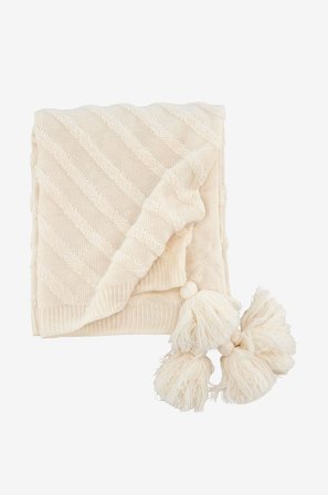 Venture Home - Pläd Katlyn - Vit - Filtar & plädar - 130X170 - Från Homeroom