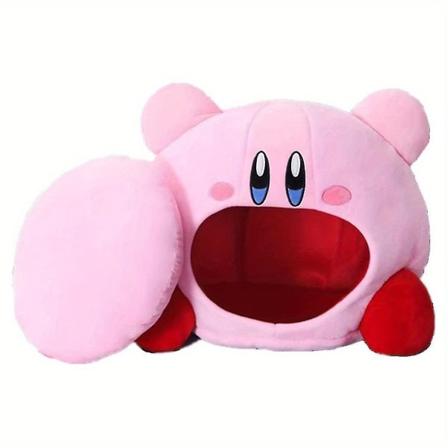 Kirby Peliohjain Hengitettävä Päähine Tyyny Vaaleanpunainen Hattu Pehmolelu