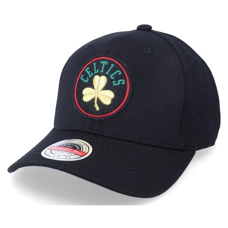 Mitchell & Ness - Hatstore Exclusive x Boston Celtics Luxe Black Adjustable Adjustable Black Cap - NBA @ Hatstore