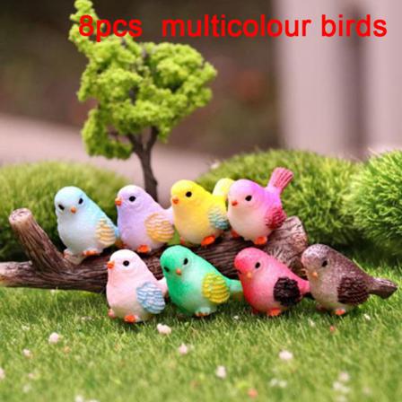 Konstgjord liten fågelstatyett Djurmodell Heminredning Mini Ga Multicolor