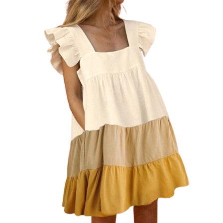 Elegante sommerkjoler til damer med blød fornemmelse Premiummateriale til hjemmekontorpåklædning Abrikos