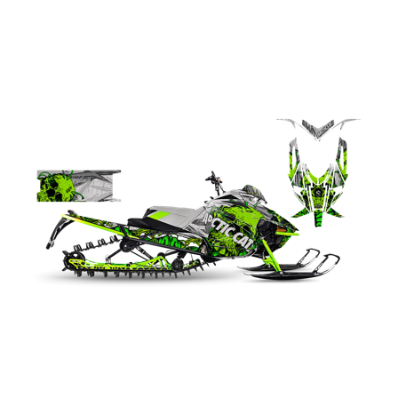Dekalkit SweTown Skull Grab Green - Arctic Cat M8000 Mountain Cat 153 2019-2019