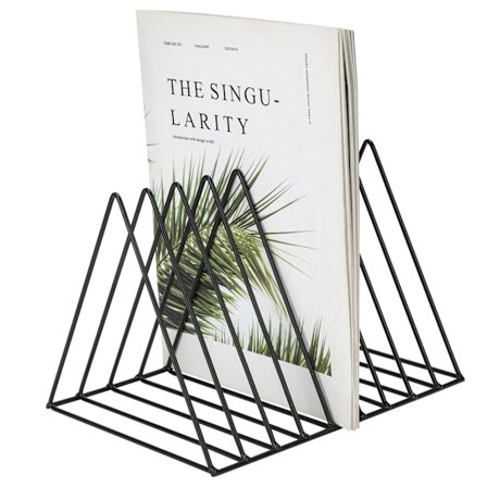 Bogstøtte, Metal Avisstativ, Trekant Desktop Magasinstativ 9 Slots Bogender Avisstativ Holder Organisationsstativ