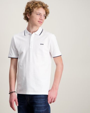 BOSS SHORT SLEEVE POLO Hvit Pique Gutt - Kids Brand Store