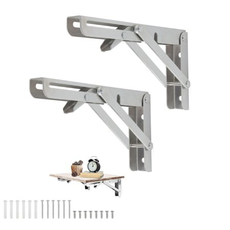 2 stk 200mm veggmontert sammenleggbar veggbrakett, sammenleggbar konsollbrakett, kraftig sammenleggbar bra