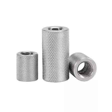 304 Rustfritt Stål Rund Riflet Koblingsmutter Lang Forlengelse Tommelfinger Stramme Muttere M3-M12