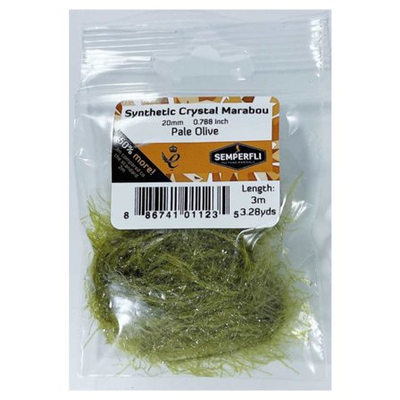 Semperfli Synthetic Crystal Marabou 20mm - Pale Olive