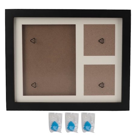 Kjæledyr Poteavtrykk Ramme Ren Naturlig Furu DIY Håndavtrykk Fotavtrykk Minnesett for Å Skap Minner PetBlue Svart Ramme