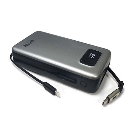 SiGN Kraftfull Powerbank med Inbyggda Kablar 20000mAh 65W USB-C/Lightning