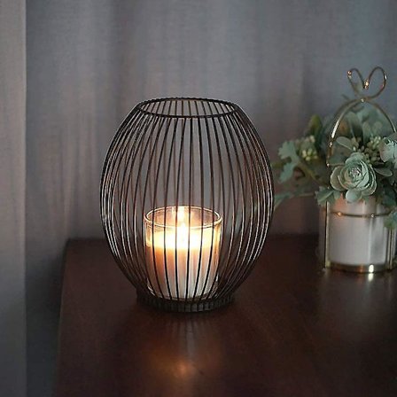 Sort Vintage Lysestage Retro Metal Jern Belysning Bur Lysestage Ornament Til Fest Hjem Stueborde Dekoration