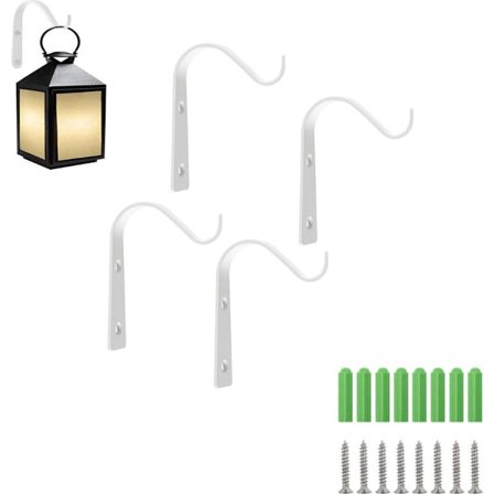 Metal Plantekrog - 4 Stykker - Blomsterpottekrog - Vægkrog til Planter - Vægkrog Hængekurv