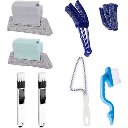 7 stk vindusrengjøringsbørste, persienner rengjøringsbørster, kjøkken bad rengjøringsverktøy