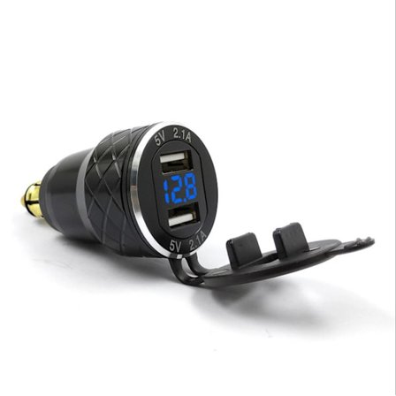 Moottoripyörän alumiininen DIN Hella -pistoke, kaksois-USB-pikalaturiadapteri