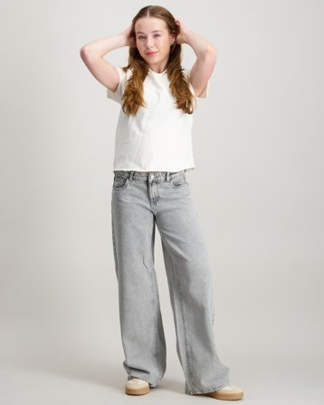 LMTD NLFBIRM LW WIDE PANT Grå Byxor Tjej - Kids Brand Store