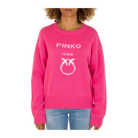 Pinko Round-neck Strik Pink, Dame Striktrøjer