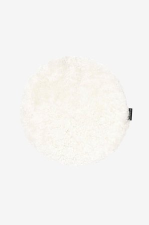 Skinnwille - Sittplätt fårskinn rund Curly - Vit - Sittkuddar & stolsdynor - Från Homeroom