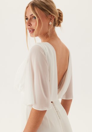 Bubbleroom Occasion Butterfly Sleeve Mermaid Wedding Gown Klær