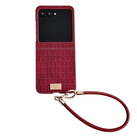 Motorola Razr 50 Ultra Skal med Krokodiltextur och Rem