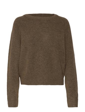 Nor O-N Short 7355 Pullover Striktrøje Brun Samsøe Samsøe
