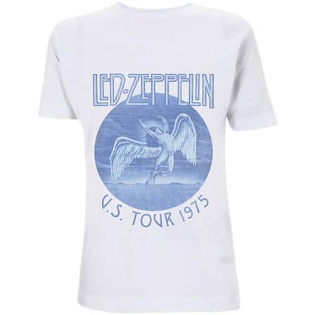 Led Zeppelin Unisex Adult Tour ́75 Wash T-Shirt S Vit