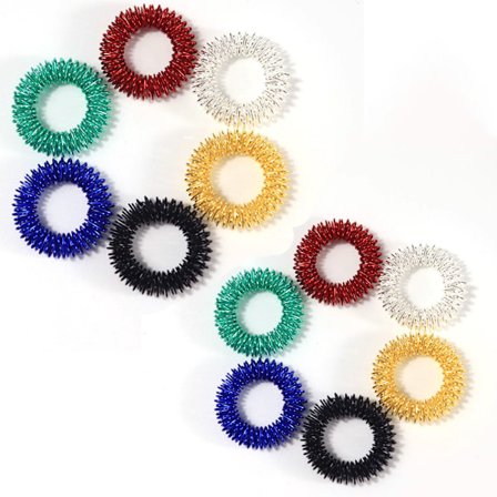 12 stk. akupressurring, massageringe til fingermassage