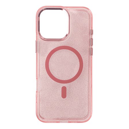 GLITTER CASE MAGSAFE ETUI TIL IPHONE 16 PRO MAX - PINK MED GLITTER