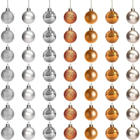 49 st julgranskulor - 3 cm olika designer små plastpärlor med snöre