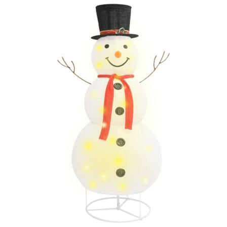 Vidaxl Dekorativ Snögubbe Med Led Lyxigt Tyg 180 Cm Vit