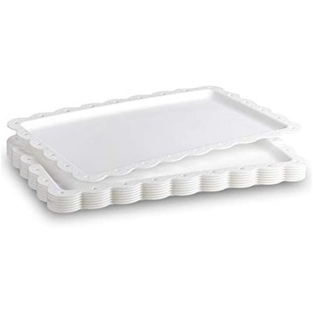 36,5 x 23,5 cm, sett med 6 serveringsbrett i plast for hurtigmat - Snack