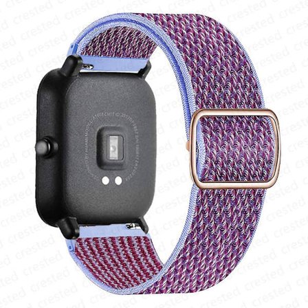 /EA/20mm/22mm Armband för Amazfit Gts 4//2/2e/3/gts2 Mini/gtr 4/3/pro/gtr2/47mm/stratos Nylon Elastiskt Klockarmband Amazfit Bip Armband Lila Lilac